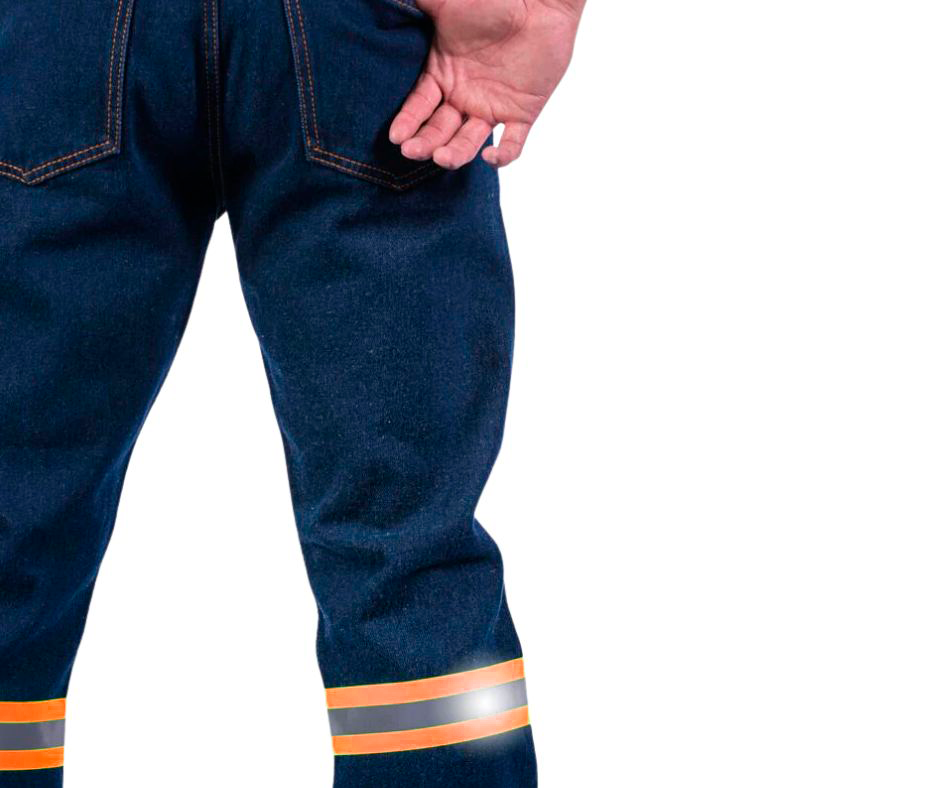 Pantalon de mezclilla con reflejante